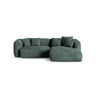 Martina modulares Ecksofa, Rechte Seite, Sitztiefe 90 cm, aus Samt in Petrol (Vogue 12), 280x176 cm von Micadoni – Bild 1