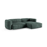 Martina modulares Ecksofa, Rechte Seite, Sitztiefe 90 cm, aus Samt in Petrol (Vogue 12), 280x176 cm von Micadoni – Bild 3