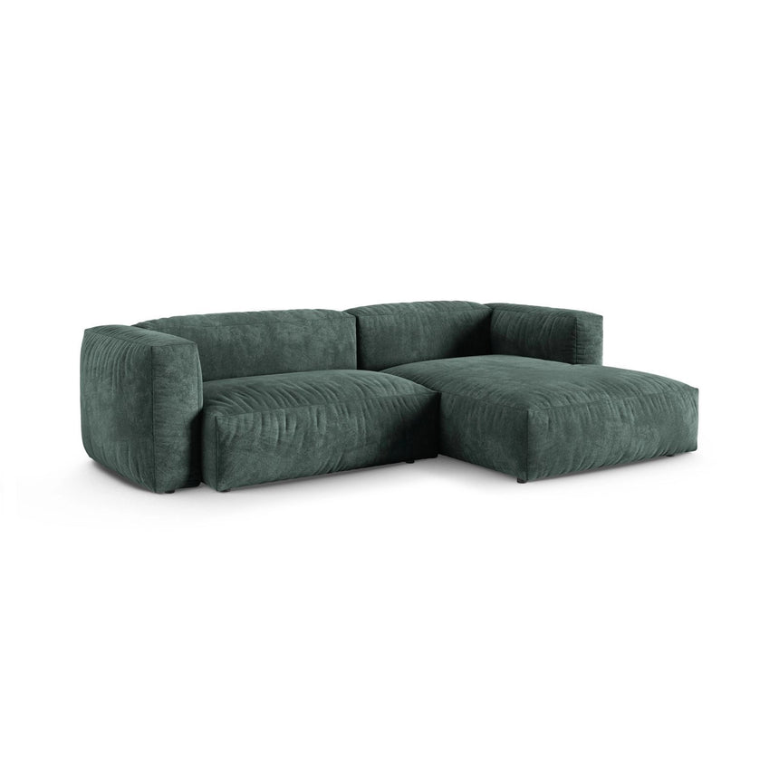 Martina modulares Ecksofa, Rechte Seite, Sitztiefe 90 cm, aus Samt in Petrol (Vogue 12), 280x176 cm von Micadoni – Bild 3