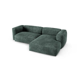 Martina modulares Ecksofa, Rechte Seite, Sitztiefe 90 cm, aus Samt in Petrol (Vogue 12), 280x176 cm von Micadoni – Bild 4