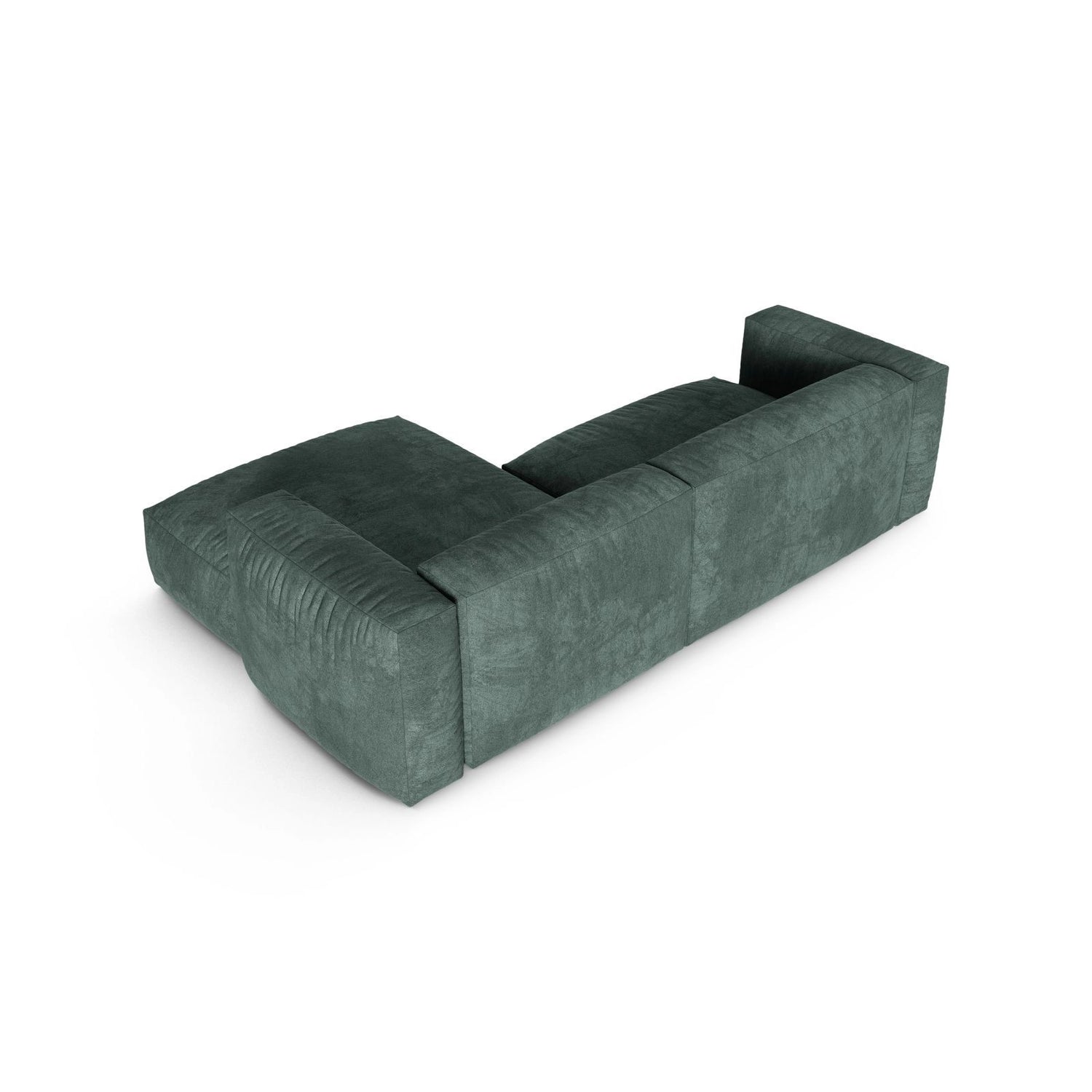 Martina modulares Ecksofa, Rechte Seite, Sitztiefe 90 cm, aus Samt in Petrol (Vogue 12), 280x176 cm von Micadoni – Bild 5