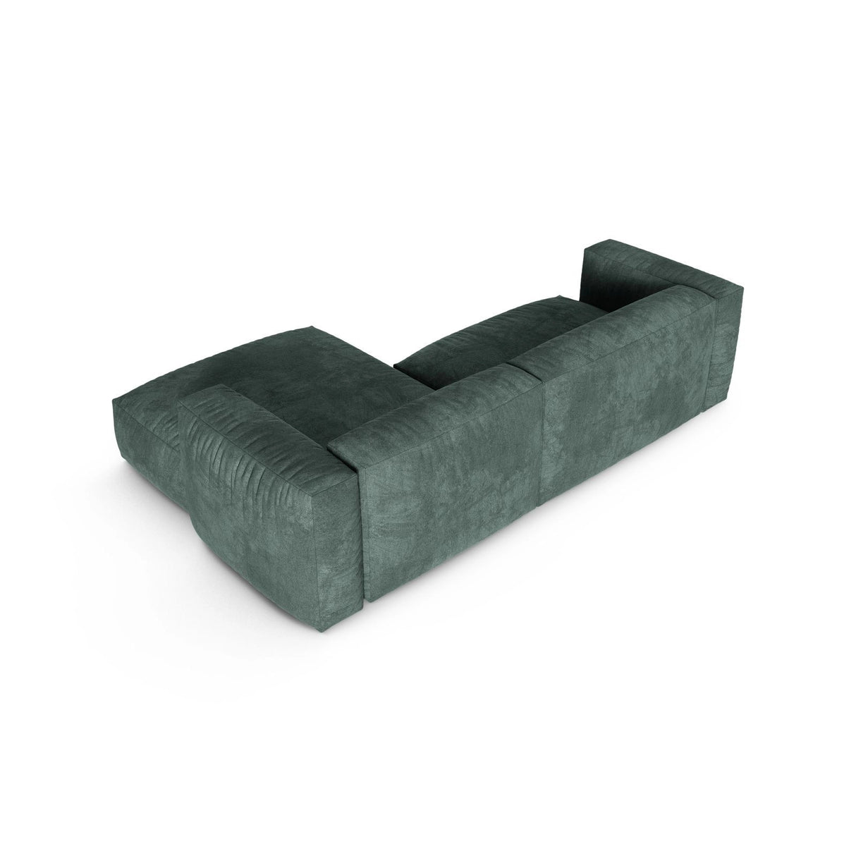 Martina modulares Ecksofa, Rechte Seite, Sitztiefe 90 cm, aus Samt in Petrol (Vogue 12), 280x176 cm von Micadoni – Bild 5