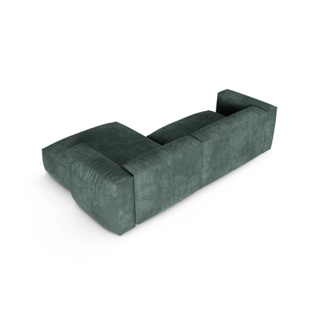 Martina modulares Ecksofa, Rechte Seite, Sitztiefe 90 cm, aus Samt in Petrol (Vogue 12), 280x176 cm von Micadoni – Bild 5