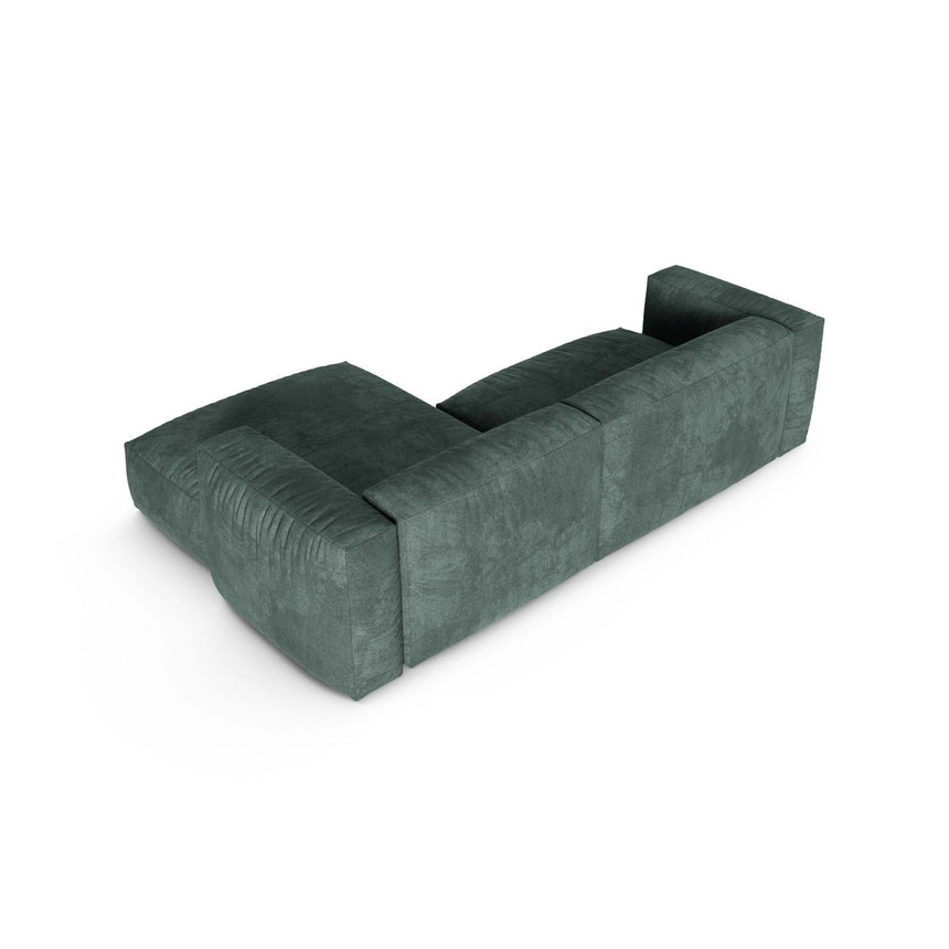 Martina modulares Ecksofa, Rechte Seite, Sitztiefe 90 cm, aus Samt in Petrol (Vogue 12), 280x176 cm von Micadoni – Bild 5