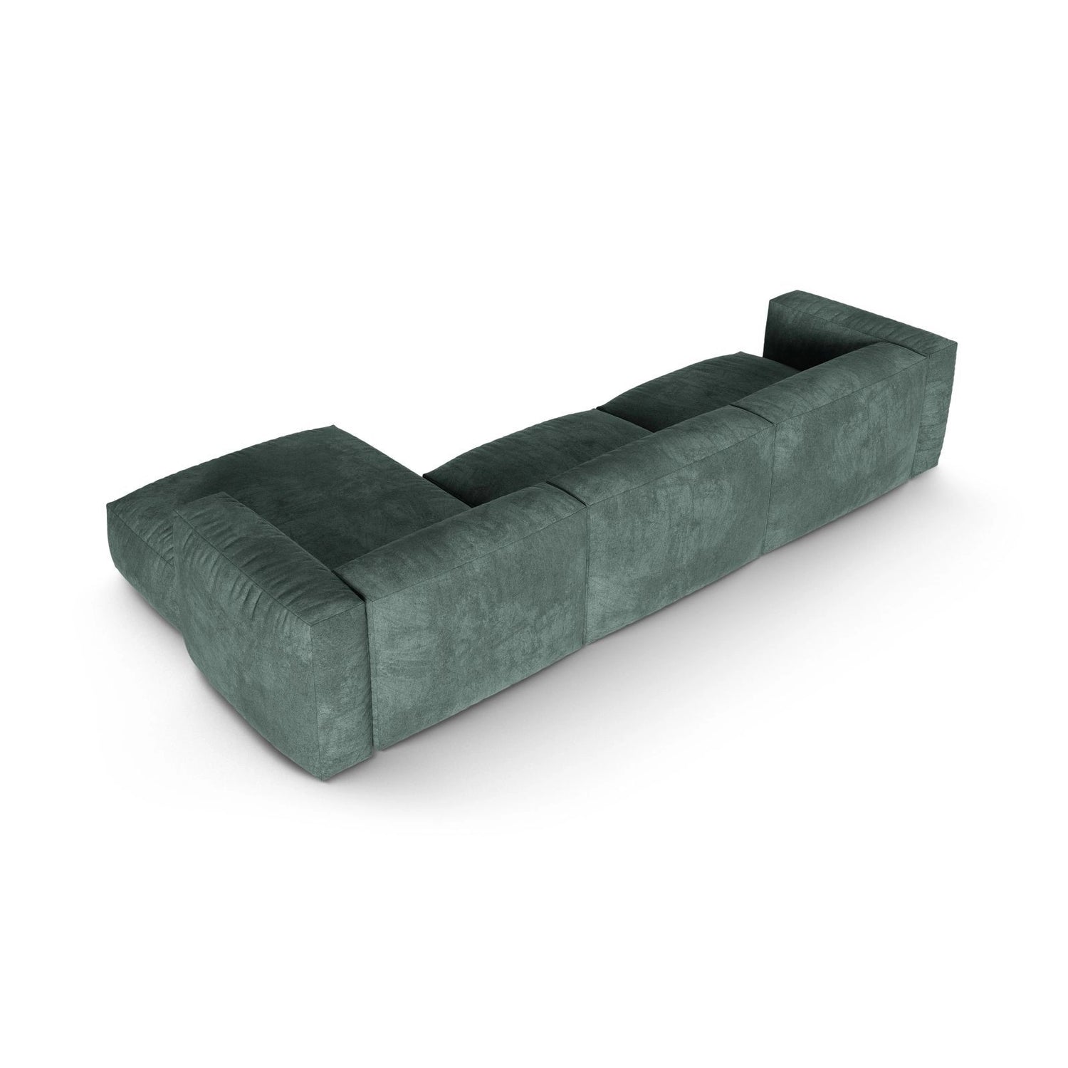 Martina modulares Ecksofa, Rechte Seite, Sitztiefe 90 cm, aus Samt in Petrol (Vogue 12), 330x176 cm von Micadoni – Bild 5