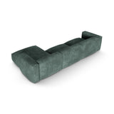 Martina modulares Ecksofa, Rechte Seite, Sitztiefe 90 cm, aus Samt in Petrol (Vogue 12), 330x176 cm von Micadoni – Bild 5
