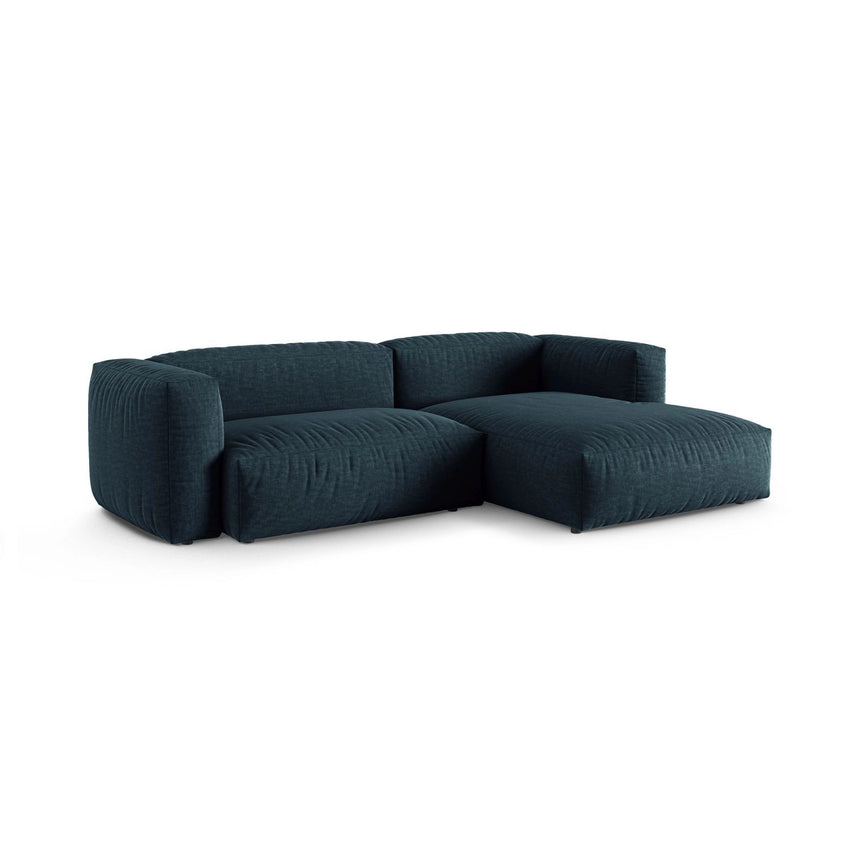 Martina modulares Ecksofa, Rechte Seite, Sitztiefe 90 cm, aus Strukturierter Stoff in Blau Jeans (Boston Ocean), 280x176 cm von Micadoni – Bild 3