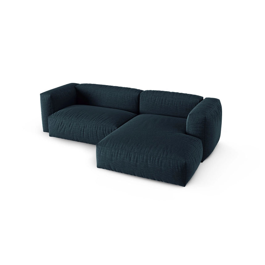 Martina modulares Ecksofa, Rechte Seite, Sitztiefe 90 cm, aus Strukturierter Stoff in Blau Jeans (Boston Ocean), 280x176 cm von Micadoni – Bild 4
