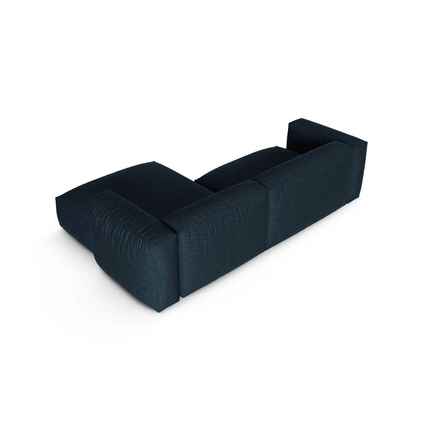 Martina modulares Ecksofa, Rechte Seite, Sitztiefe 90 cm, aus Strukturierter Stoff in Blau Jeans (Boston Ocean), 280x176 cm von Micadoni – Bild 5