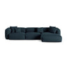 Martina modulares Ecksofa, Rechte Seite, Sitztiefe 90 cm, aus Strukturierter Stoff in Blau Jeans (Boston Ocean), 330x176 cm von Micadoni – Bild 1