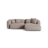Martina modulares Ecksofa, Rechte Seite, Sitztiefe 90 cm, aus Strukturierter Stoff in Dunkelbeige (Boston Trufa), 280x176 cm von Micadoni – Bild 1