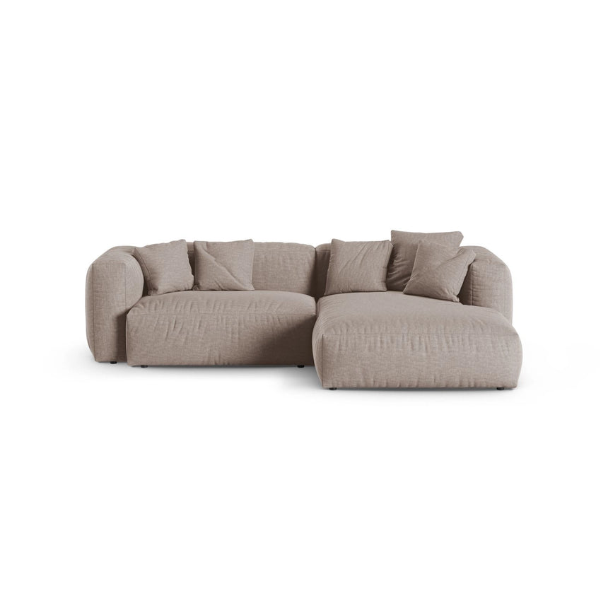 Martina modulares Ecksofa, Rechte Seite, Sitztiefe 90 cm, aus Strukturierter Stoff in Dunkelbeige (Boston Trufa), 280x176 cm von Micadoni – Bild 1