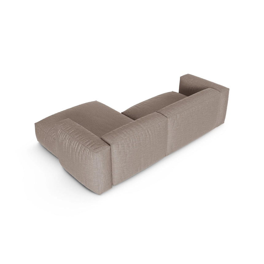 Martina modulares Ecksofa, Rechte Seite, Sitztiefe 90 cm, aus Strukturierter Stoff in Dunkelbeige (Boston Trufa), 280x176 cm von Micadoni – Bild 5