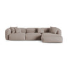 Martina modulares Ecksofa, Rechte Seite, Sitztiefe 90 cm, aus Strukturierter Stoff in Dunkelbeige (Boston Trufa), 330x176 cm von Micadoni – Bild 1