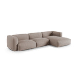 Martina modulares Ecksofa, Rechte Seite, Sitztiefe 90 cm, aus Strukturierter Stoff in Dunkelbeige (Boston Trufa), 330x176 cm von Micadoni – Bild 3
