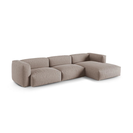 Martina modulares Ecksofa, Rechte Seite, Sitztiefe 90 cm, aus Strukturierter Stoff in Dunkelbeige (Boston Trufa), 330x176 cm von Micadoni – Bild 3