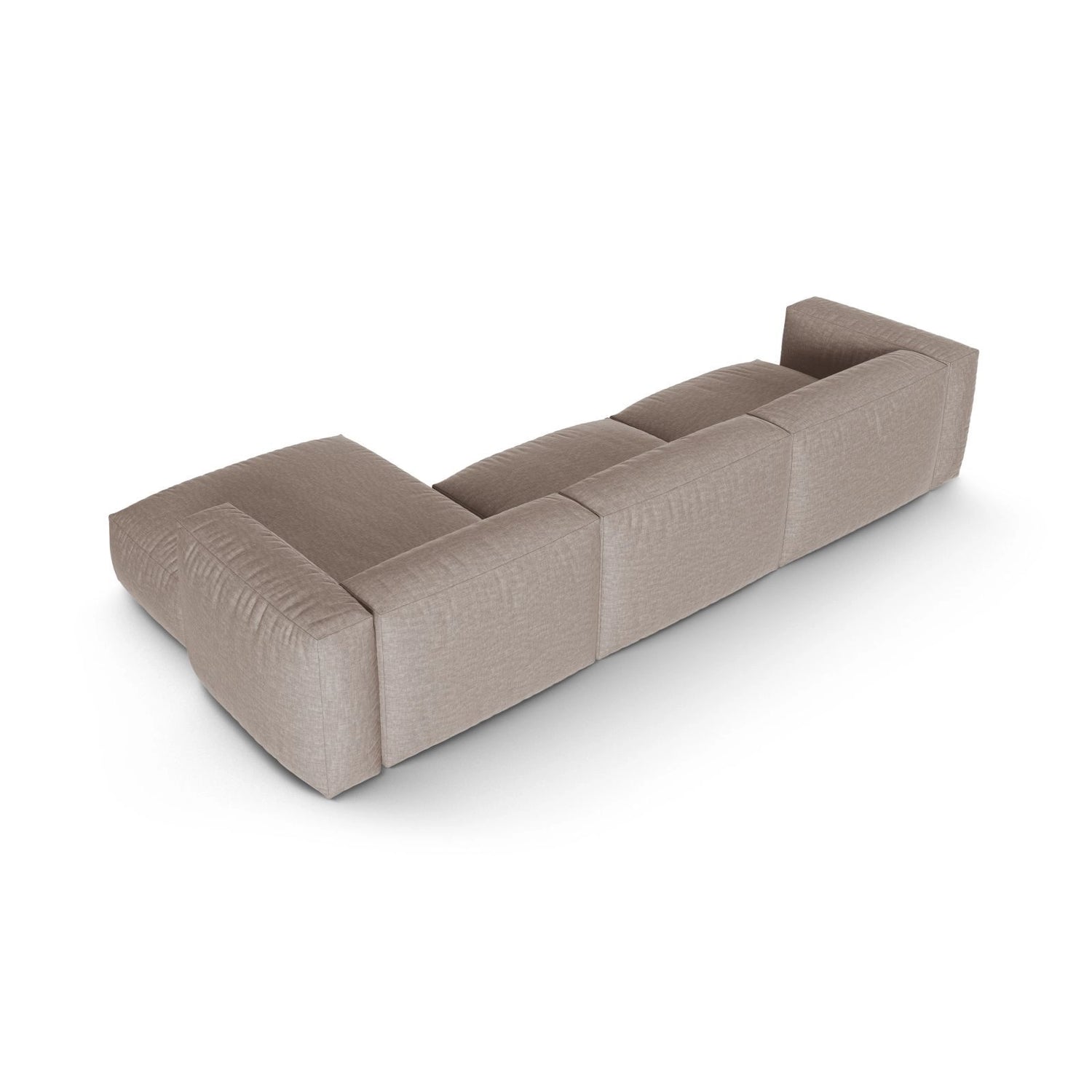 Martina modulares Ecksofa, Rechte Seite, Sitztiefe 90 cm, aus Strukturierter Stoff in Dunkelbeige (Boston Trufa), 330x176 cm von Micadoni – Bild 5