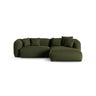 Martina modulares Ecksofa, Rechte Seite, Sitztiefe 90 cm, aus Strukturierter Stoff in Grün (Boston Forest), 280x176 cm von Micadoni – Bild 1