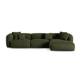 Martina modulares Ecksofa, Rechte Seite, Sitztiefe 90 cm, aus Strukturierter Stoff in Grün (Boston Forest), 330x176 cm von Micadoni – Bild 1