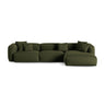 Martina modulares Ecksofa, Rechte Seite, Sitztiefe 90 cm, aus Strukturierter Stoff in Grün (Boston Forest), 330x176 cm von Micadoni – Bild 1