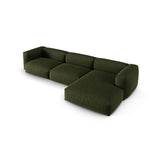 Martina modulares Ecksofa, Rechte Seite, Sitztiefe 90 cm, aus Strukturierter Stoff in Grün (Boston Forest), 330x176 cm von Micadoni – Bild 4