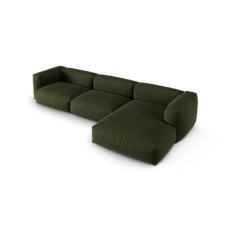 Martina modulares Ecksofa, Rechte Seite, Sitztiefe 90 cm, aus Strukturierter Stoff in Grün (Boston Forest), 330x176 cm von Micadoni – Bild 4