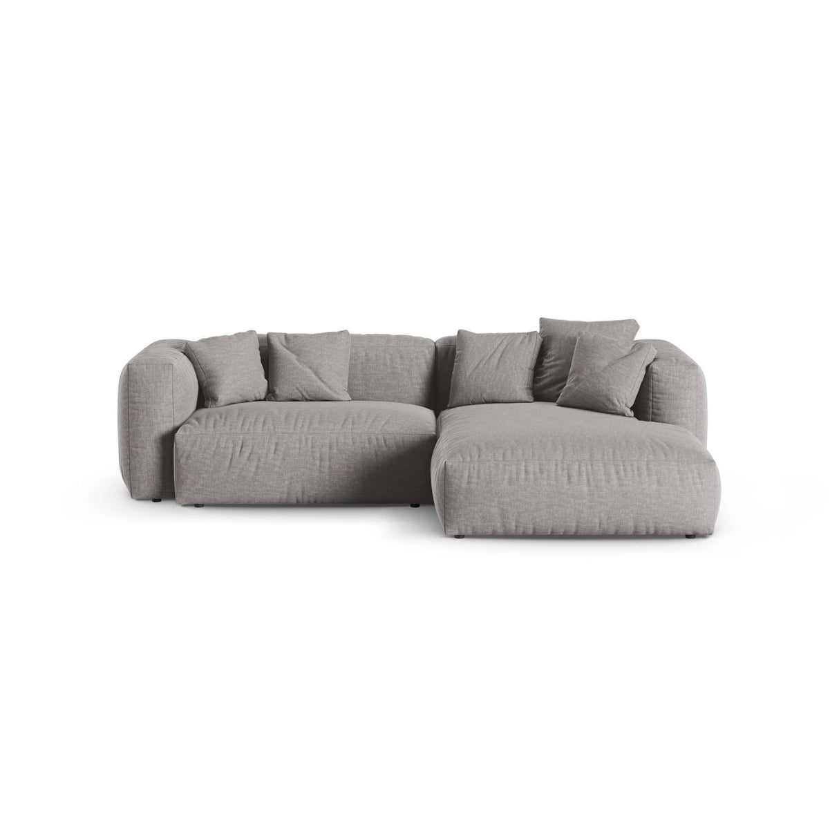 Martina modulares Ecksofa, Rechte Seite, Sitztiefe 90 cm, aus Strukturierter Stoff in Hellgrau (Boston Light Grey), 280x176 cm von Micadoni – Bild 1