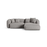Martina modulares Ecksofa, Rechte Seite, Sitztiefe 90 cm, aus Strukturierter Stoff in Hellgrau (Boston Light Grey), 280x176 cm von Micadoni – Bild 1