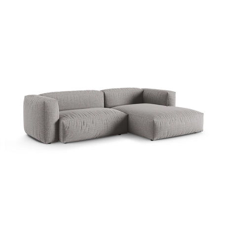 Martina modulares Ecksofa, Rechte Seite, Sitztiefe 90 cm, aus Strukturierter Stoff in Hellgrau (Boston Light Grey), 280x176 cm von Micadoni – Bild 3