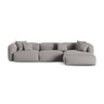 Martina modulares Ecksofa, Rechte Seite, Sitztiefe 90 cm, aus Strukturierter Stoff in Hellgrau (Boston Light Grey), 330x176 cm von Micadoni – Bild 1
