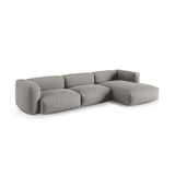 Martina modulares Ecksofa, Rechte Seite, Sitztiefe 90 cm, aus Strukturierter Stoff in Hellgrau (Boston Light Grey), 330x176 cm von Micadoni – Bild 3