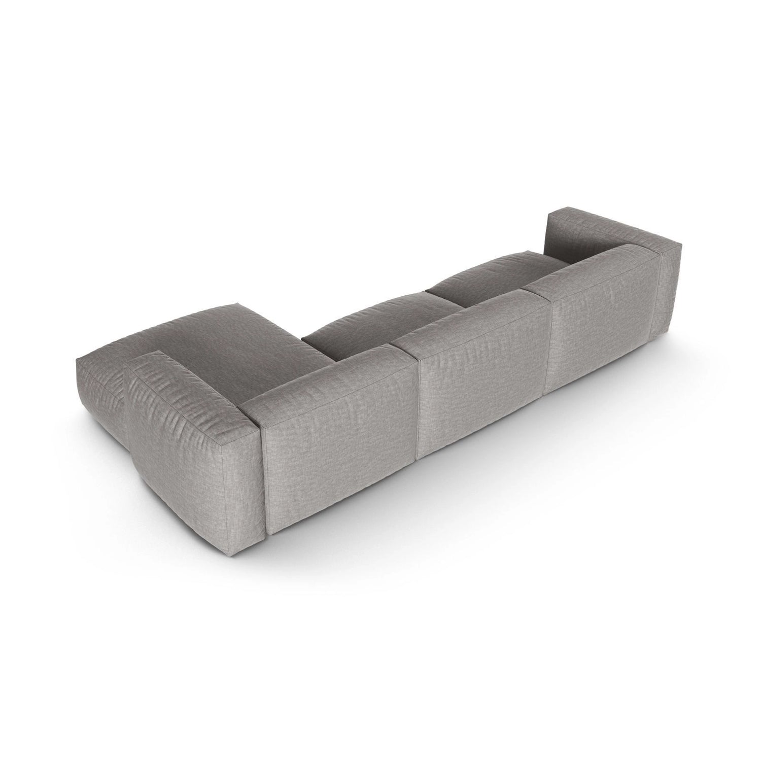 Martina modulares Ecksofa, Rechte Seite, Sitztiefe 90 cm, aus Strukturierter Stoff in Hellgrau (Boston Light Grey), 330x176 cm von Micadoni – Bild 5