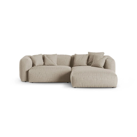 Martina modulares Ecksofa, Rechte Seite, Sitztiefe 90 cm, aus Strukturierter Stoff in Leichtes Beige (Boston Toffee), 280x176 cm von Micadoni – Bild 1