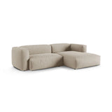 Martina modulares Ecksofa, Rechte Seite, Sitztiefe 90 cm, aus Strukturierter Stoff in Leichtes Beige (Boston Toffee), 280x176 cm von Micadoni – Bild 3