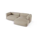 Martina modulares Ecksofa, Rechte Seite, Sitztiefe 90 cm, aus Strukturierter Stoff in Leichtes Beige (Boston Toffee), 280x176 cm von Micadoni – Bild 4