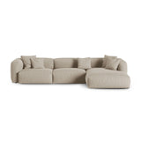 Martina modulares Ecksofa, Rechte Seite, Sitztiefe 90 cm, aus Strukturierter Stoff in Leichtes Beige (Boston Toffee), 330x176 cm von Micadoni – Bild 1