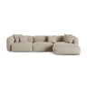 Martina modulares Ecksofa, Rechte Seite, Sitztiefe 90 cm, aus Strukturierter Stoff in Leichtes Beige (Boston Toffee), 330x176 cm von Micadoni – Bild 1