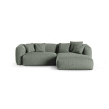 Martina modulares Ecksofa, Rechte Seite, Sitztiefe 90 cm, aus Strukturierter Stoff in Moosgrün (Boston Water Green), 280x176 cm von Micadoni – Bild 1