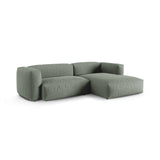 Martina modulares Ecksofa, Rechte Seite, Sitztiefe 90 cm, aus Strukturierter Stoff in Moosgrün (Boston Water Green), 280x176 cm von Micadoni – Bild 3