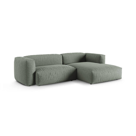 Martina modulares Ecksofa, Rechte Seite, Sitztiefe 90 cm, aus Strukturierter Stoff in Moosgrün (Boston Water Green), 280x176 cm von Micadoni – Bild 3