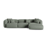 Martina modulares Ecksofa, Rechte Seite, Sitztiefe 90 cm, aus Strukturierter Stoff in Moosgrün (Boston Water Green), 330x176 cm von Micadoni – Bild 1