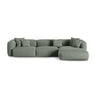 Martina modulares Ecksofa, Rechte Seite, Sitztiefe 90 cm, aus Strukturierter Stoff in Moosgrün (Boston Water Green), 330x176 cm von Micadoni – Bild 1