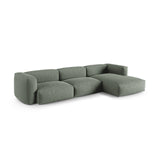 Martina modulares Ecksofa, Rechte Seite, Sitztiefe 90 cm, aus Strukturierter Stoff in Moosgrün (Boston Water Green), 330x176 cm von Micadoni – Bild 3