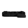 Martina modulares Ecksofa, Rechte Seite, Sitztiefe 90 cm, aus Strukturierter Stoff in Schwarz (Boston Black), 330x176 cm von Micadoni – Bild 1