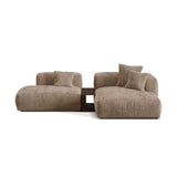 Martina modulares Ecksofa, Rechte Seite, aus Cord in Acorn (Tilia 17), 285x176 cm von Micadoni – Bild 1