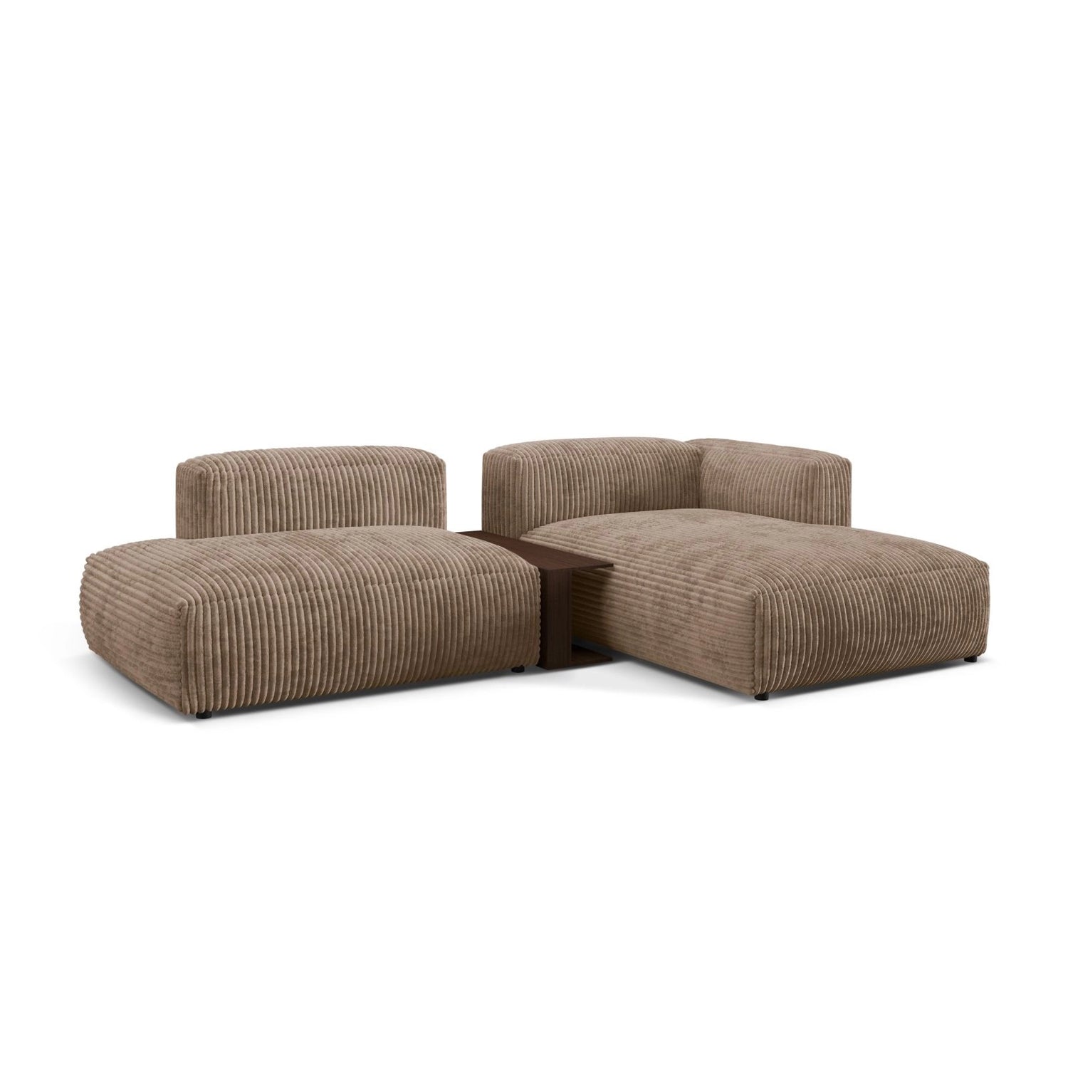 Martina modulares Ecksofa, Rechte Seite, aus Cord in Acorn (Tilia 17), 285x176 cm von Micadoni – Bild 3