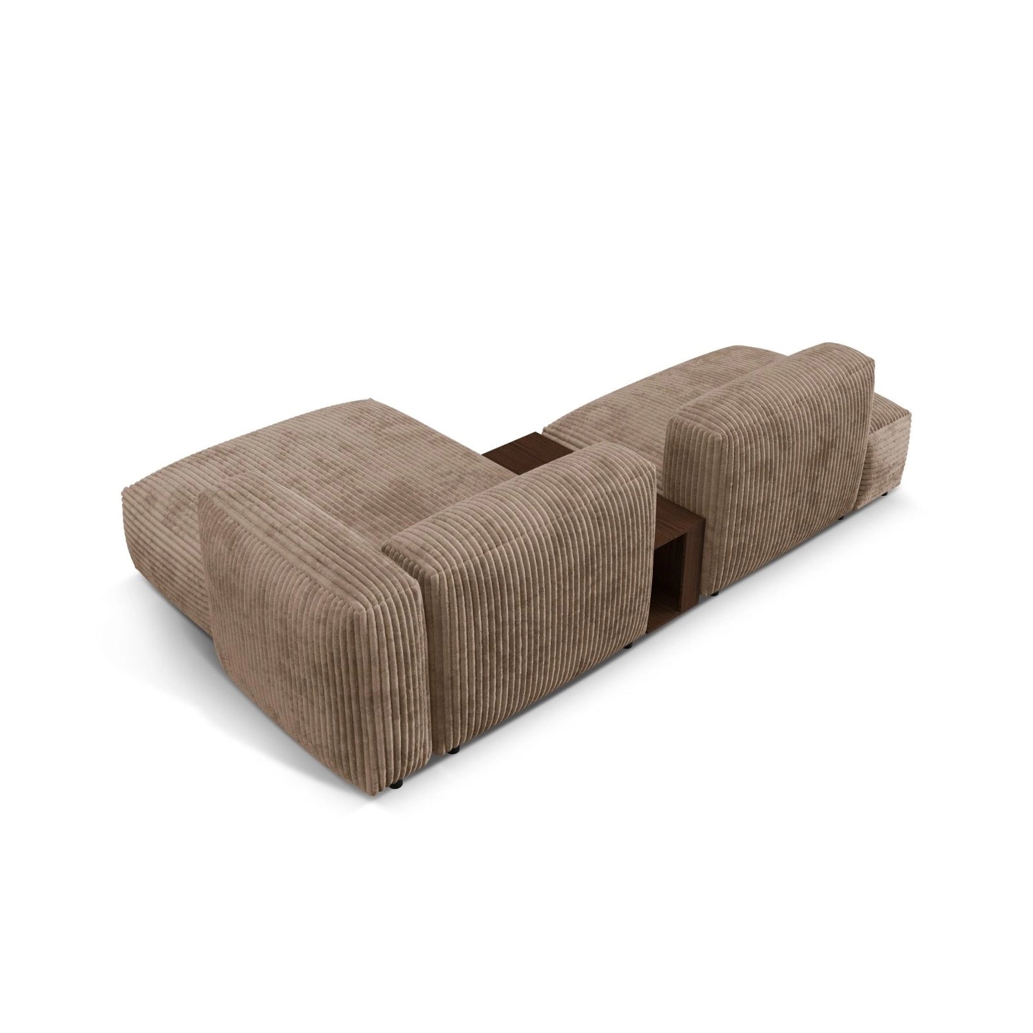Martina modulares Ecksofa, Rechte Seite, aus Cord in Acorn (Tilia 17), 285x176 cm von Micadoni – Bild 5