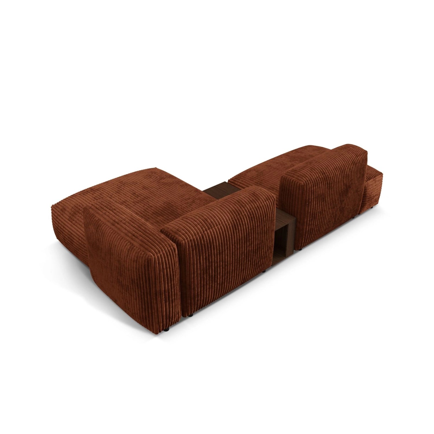 Martina modulares Ecksofa, Rechte Seite, aus Cord in Brick (Tilia 52), 285x176 cm von Micadoni – Bild 5