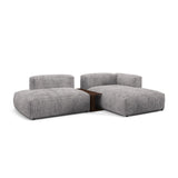 Martina modulares Ecksofa, Rechte Seite, aus Cord in Hellgrau (Tilia 86), 285x176 cm von Micadoni – Bild 3
