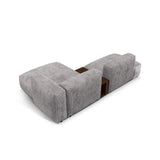 Martina modulares Ecksofa, Rechte Seite, aus Cord in Hellgrau (Tilia 86), 285x176 cm von Micadoni – Bild 5